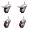 Service Caster 3 Inch Maroon Polyurethane Swivel 10mm Stem Caster Total Lock Brake, 2PK SCC-TSTTL20S314-PPUB-MRN-M1015-2-S-2 - alternate 2